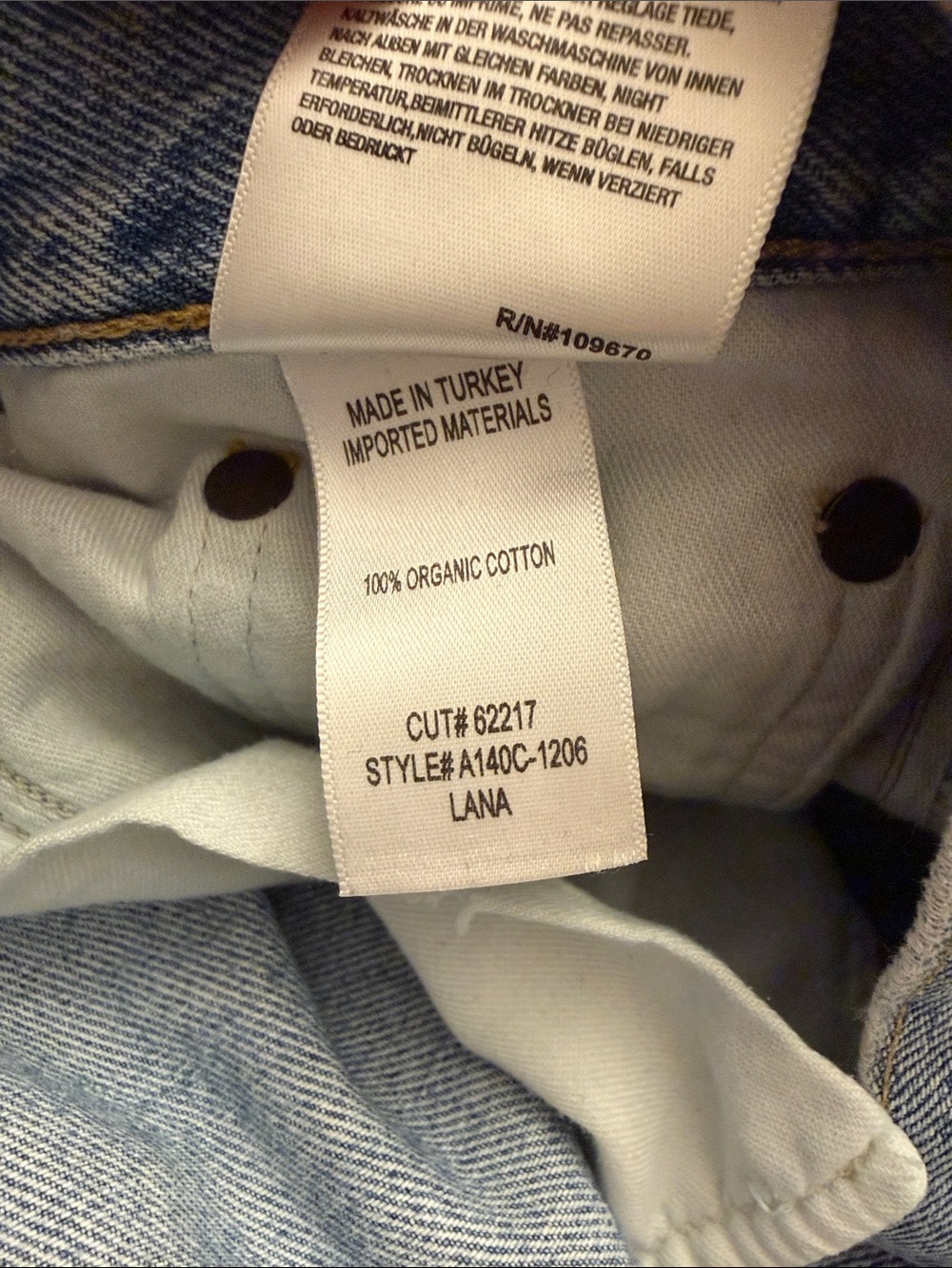 A Golde Lana Sway Light Wash jeans button fly raw hem size 28 - Picture 13 of 13
